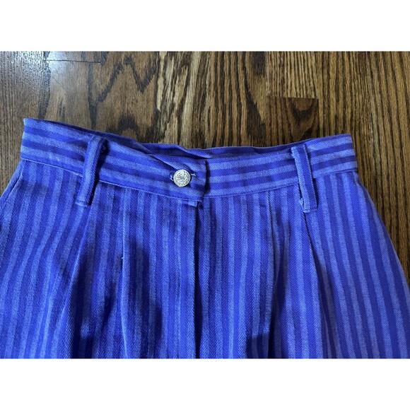 Ivy Club Classics Vtg Purple Stripe Denim Zip Pencil Skirt 80s/90s Preppy Size 7 - Picture 3 of 9